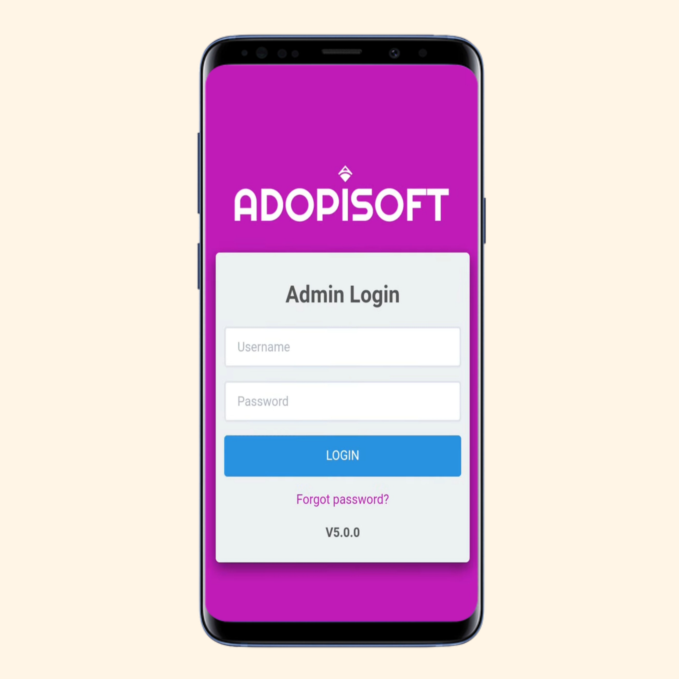 AdoPiSoft Admin Login Menu