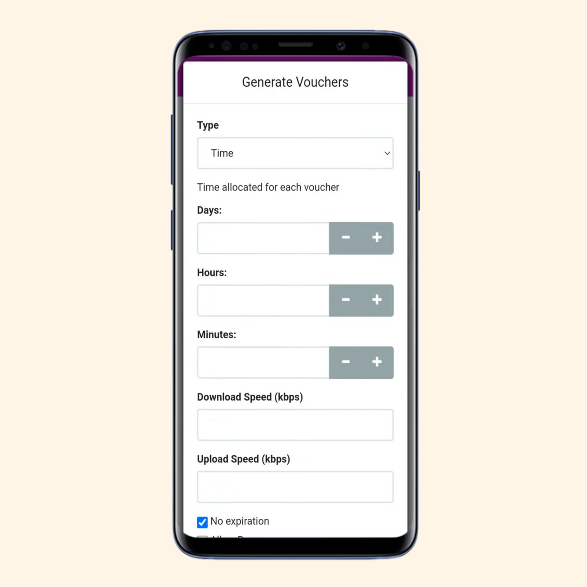 Voucher Generator Settings on AdoPiSoft Admin Menu