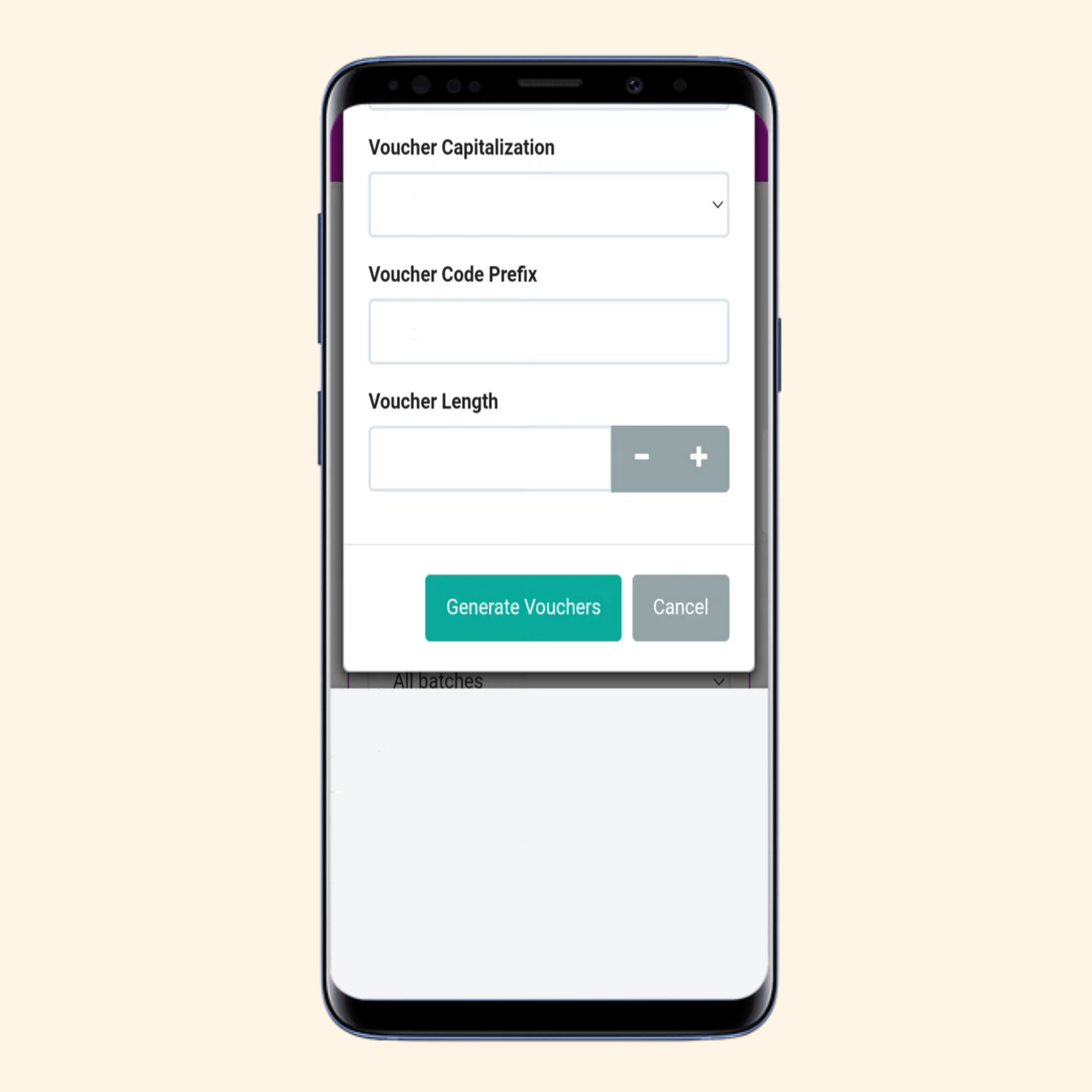 Voucher Generator Settings and Generate Voucher Button on AdoPiSoft Admin Menu