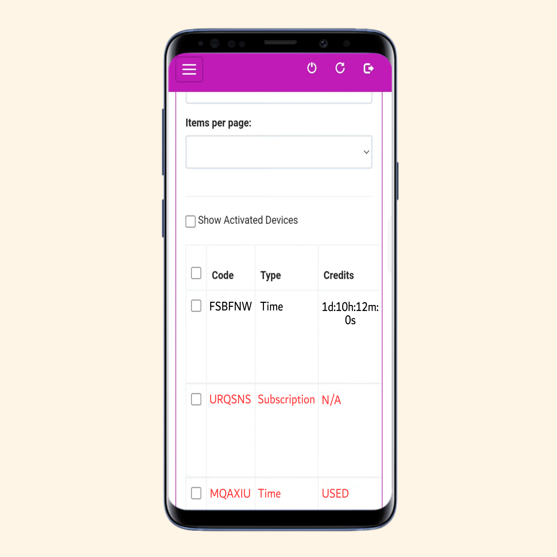Used and Unused Voucher Codes List on AdoPiSoft Admin Menu