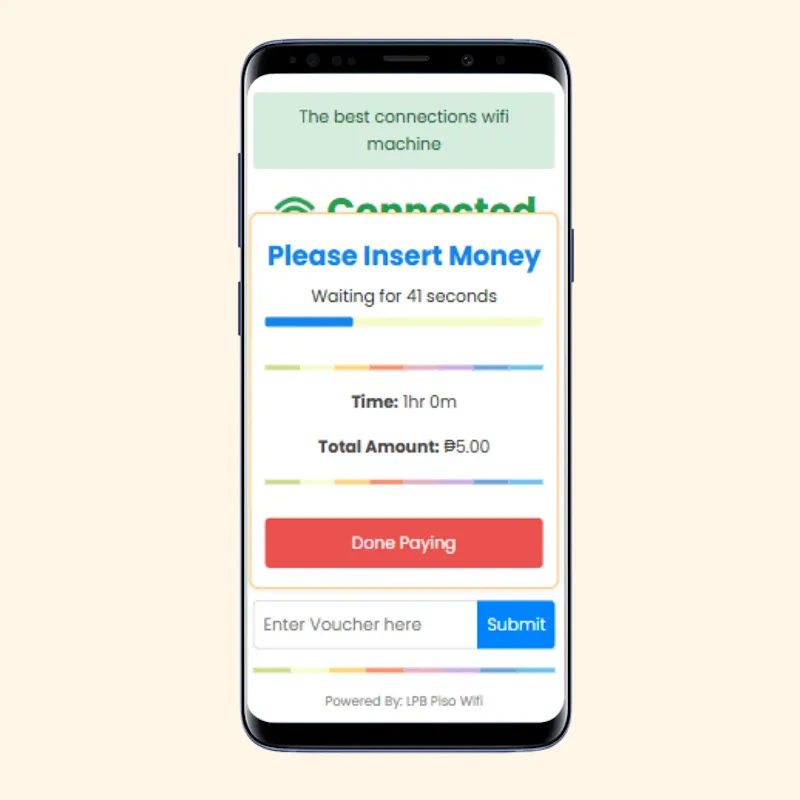 Insert Money Menu on LPB Piso Wifi 2