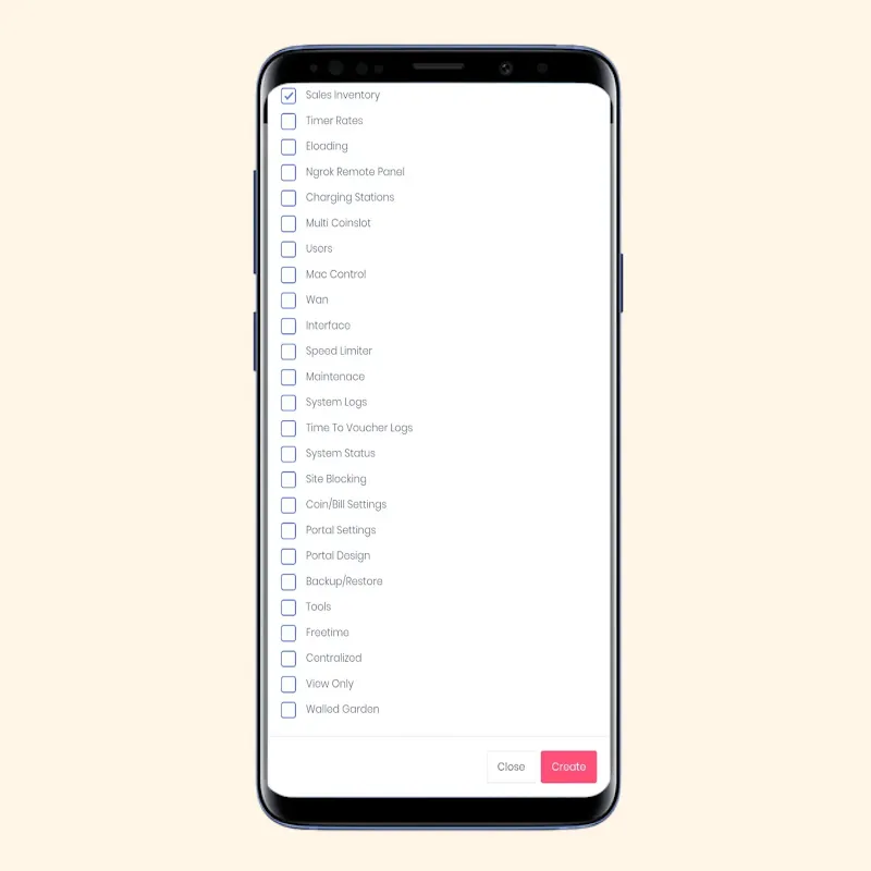 Permissions and Create Button for Sub Account on Piso WiFi