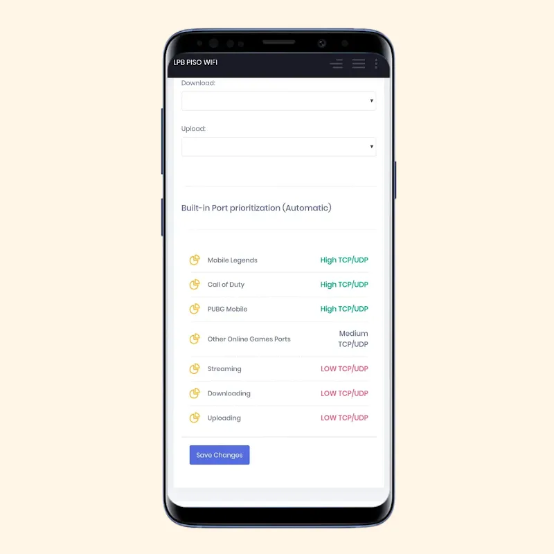 Built-In Port Prioritization Speed Limits on Piso WiFi